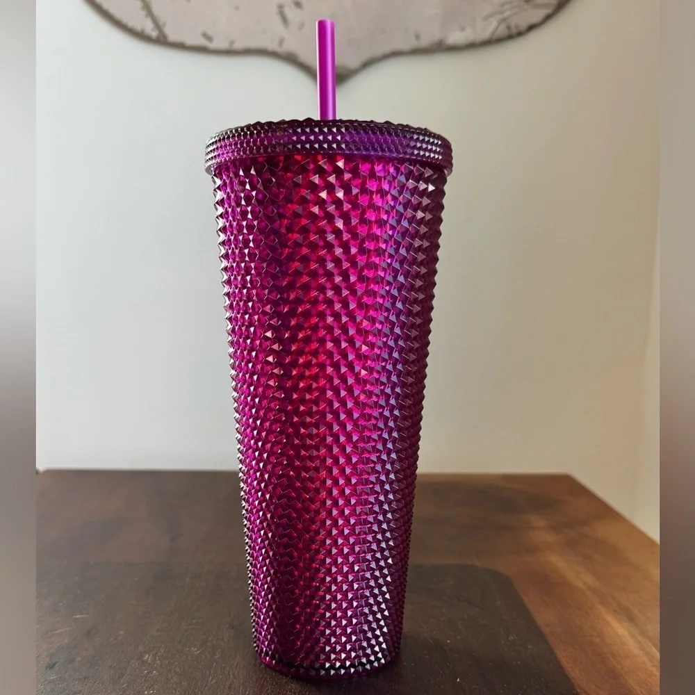 Starbucks Pink jeweled 24oz studded tumbler